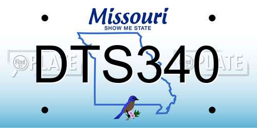 DTS340 Missouri License Plate