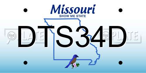 DTS34D Missouri License Plate