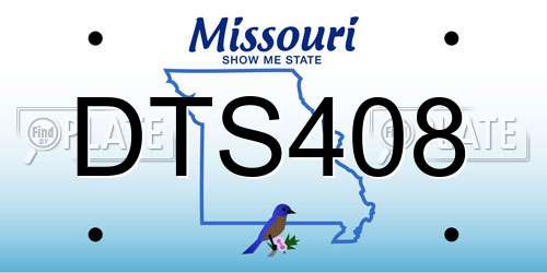 DTS408 Missouri License Plate