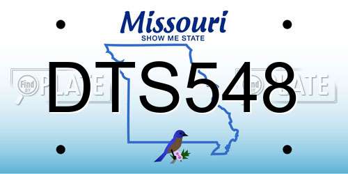 DTS548 Missouri License Plate
