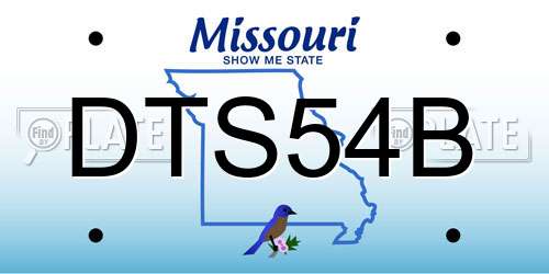 DTS54B Missouri License Plate