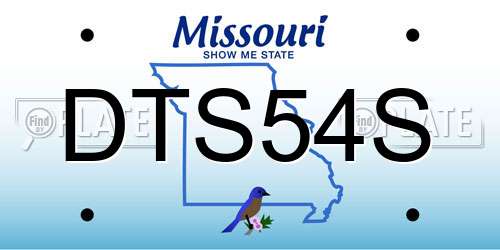 DTS54S Missouri License Plate