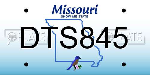 DTS845 Missouri License Plate
