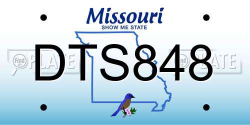 DTS848 Missouri License Plate