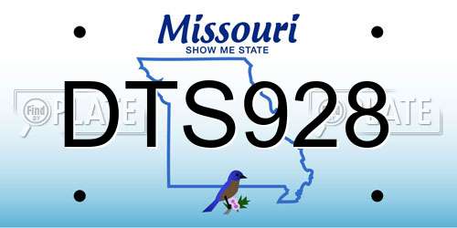 DTS928 Missouri License Plate