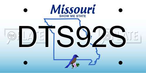 DTS92S Missouri License Plate