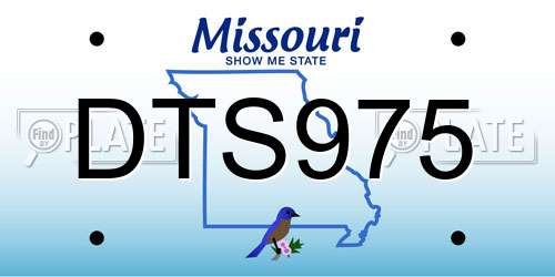 DTS975 Missouri License Plate