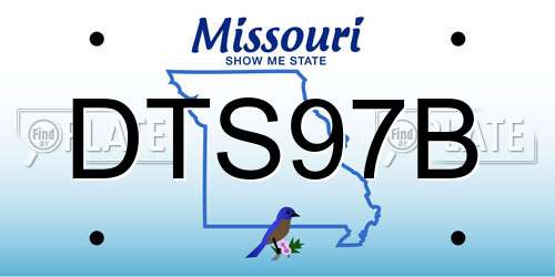 DTS97B Missouri License Plate