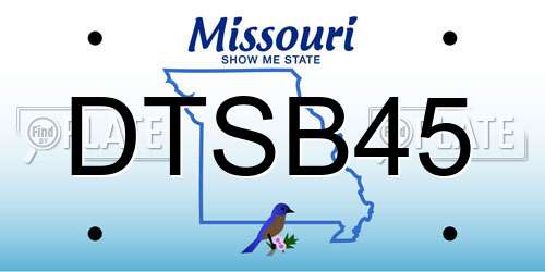 DTSB45 Missouri License Plate