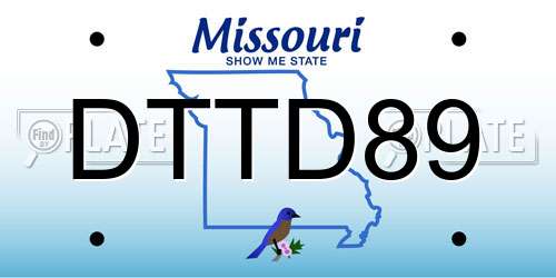 DTTD89 Missouri License Plate