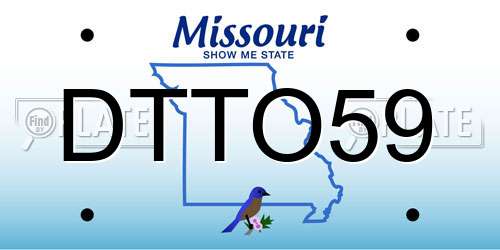 DTTO59 Missouri License Plate