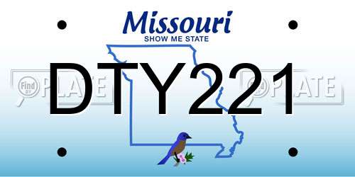 DTY221 Missouri License Plate
