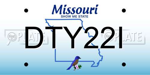 DTY22I Missouri License Plate