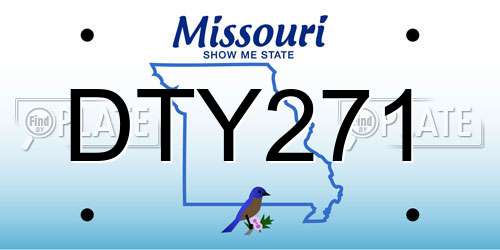 DTY271 Missouri License Plate