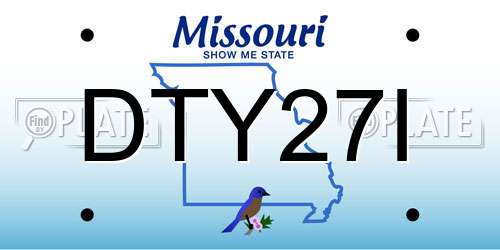 DTY27I Missouri License Plate