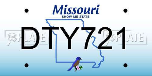 DTY721 Missouri License Plate