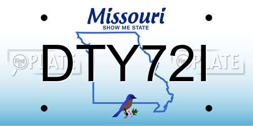 DTY72I Missouri License Plate