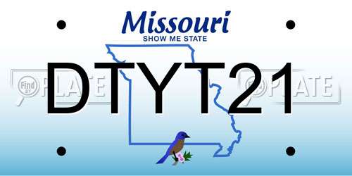 DTYT21 Missouri License Plate