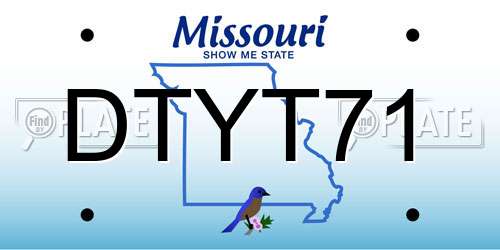 DTYT71 Missouri License Plate