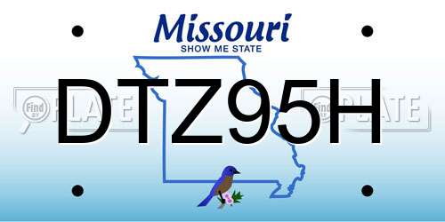 DTZ95H Missouri License Plate