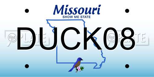 DUCK08 Missouri License Plate