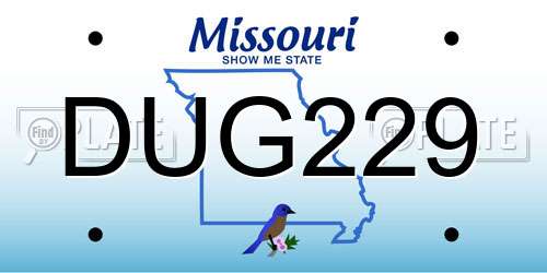 DUG229 Missouri License Plate