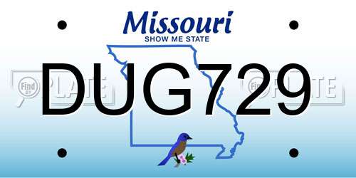 DUG729 Missouri License Plate