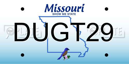 DUGT29 Missouri License Plate