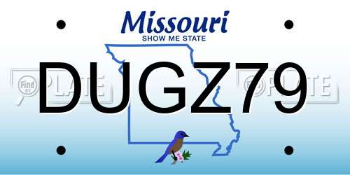DUGZ79 Missouri License Plate