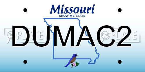 DUMAC2 Missouri License Plate