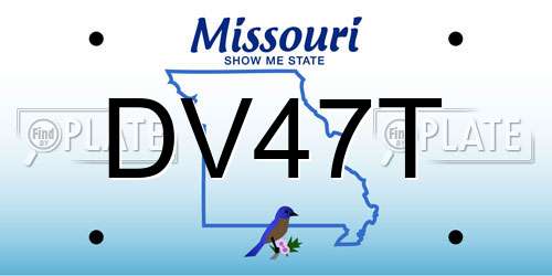 DV47T Missouri License Plate