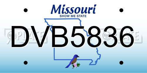 DVB5836 Missouri License Plate