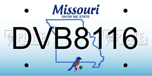 DVB8116 Missouri License Plate