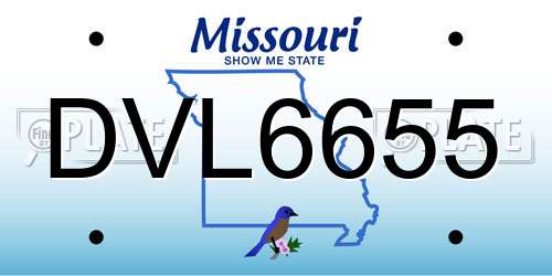 DVL6655 Missouri License Plate