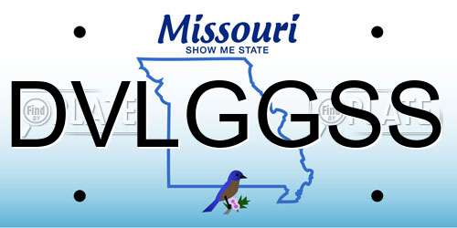 DVLGGSS Missouri License Plate