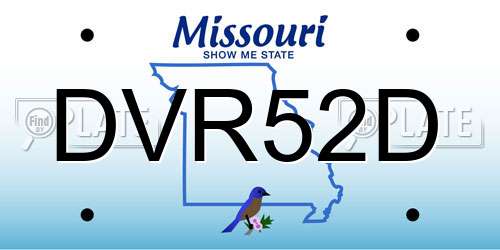 DVR52D Missouri License Plate