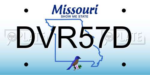 DVR57D Missouri License Plate