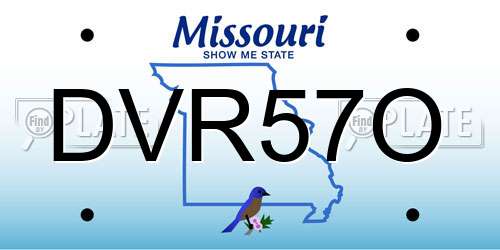 DVR57O Missouri License Plate