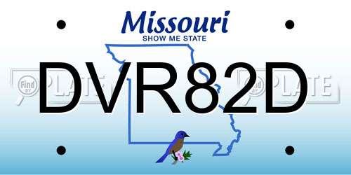 DVR82D Missouri License Plate