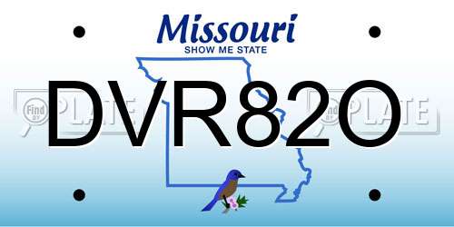 DVR82O Missouri License Plate