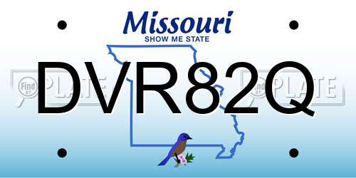 DVR82Q Missouri License Plate
