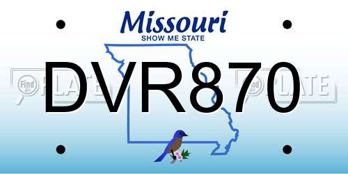 DVR870 Missouri License Plate