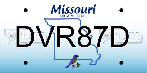 DVR87D Missouri License Plate