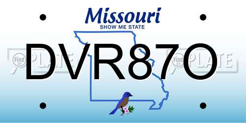 DVR87O Missouri License Plate