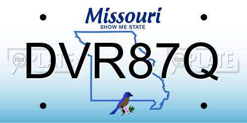 DVR87Q Missouri License Plate