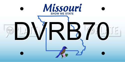 DVRB70 Missouri License Plate