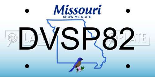DVSP82 Missouri License Plate