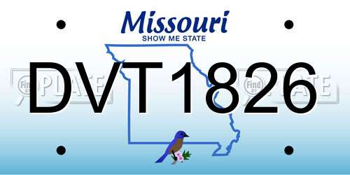 DVT1826 Missouri License Plate