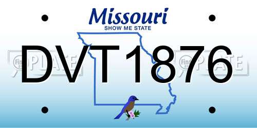 DVT1876 Missouri License Plate
