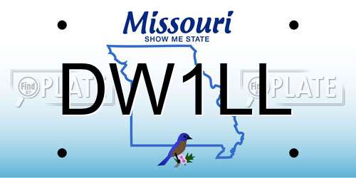 DW1LL Missouri License Plate